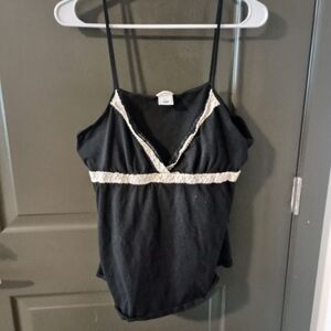 Black With Lace Design Women's Top